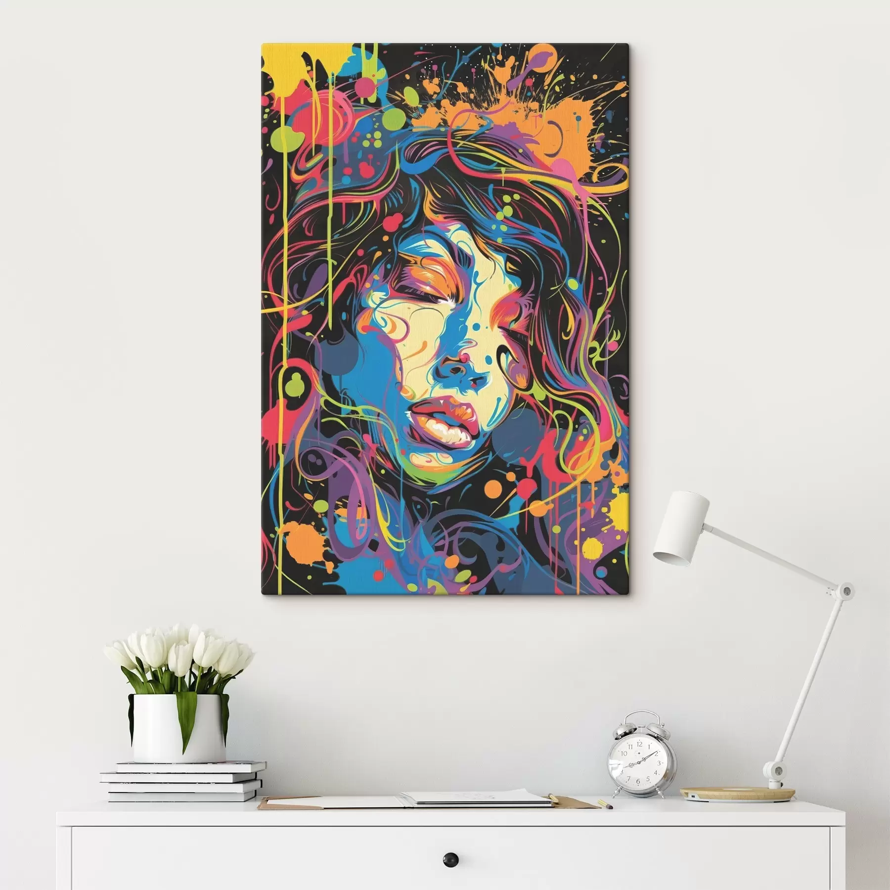 Fotobehang Levendige expressie met kleurrijke streken s39034