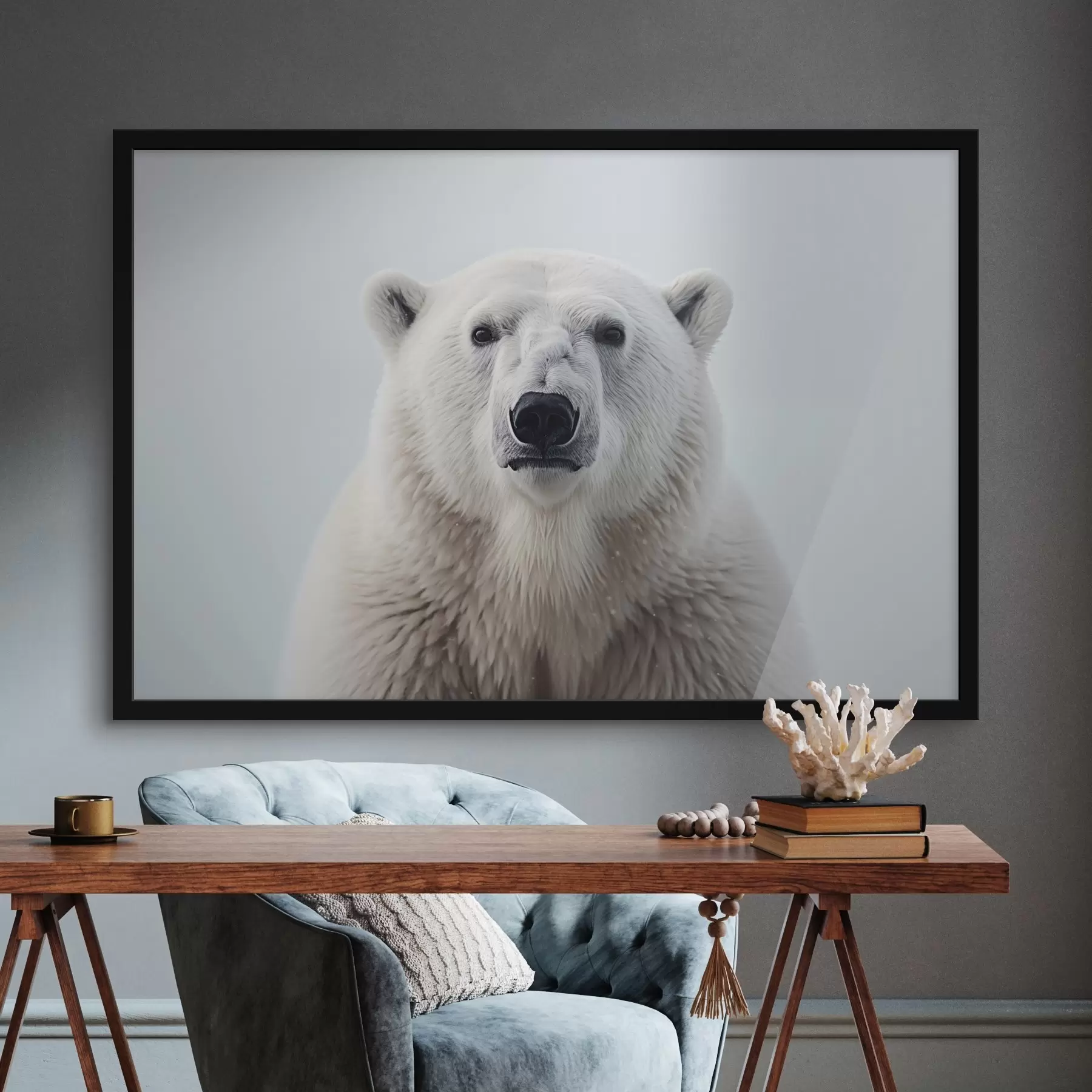  Peintures Portrait d'un ours polaire minimalisme f41285