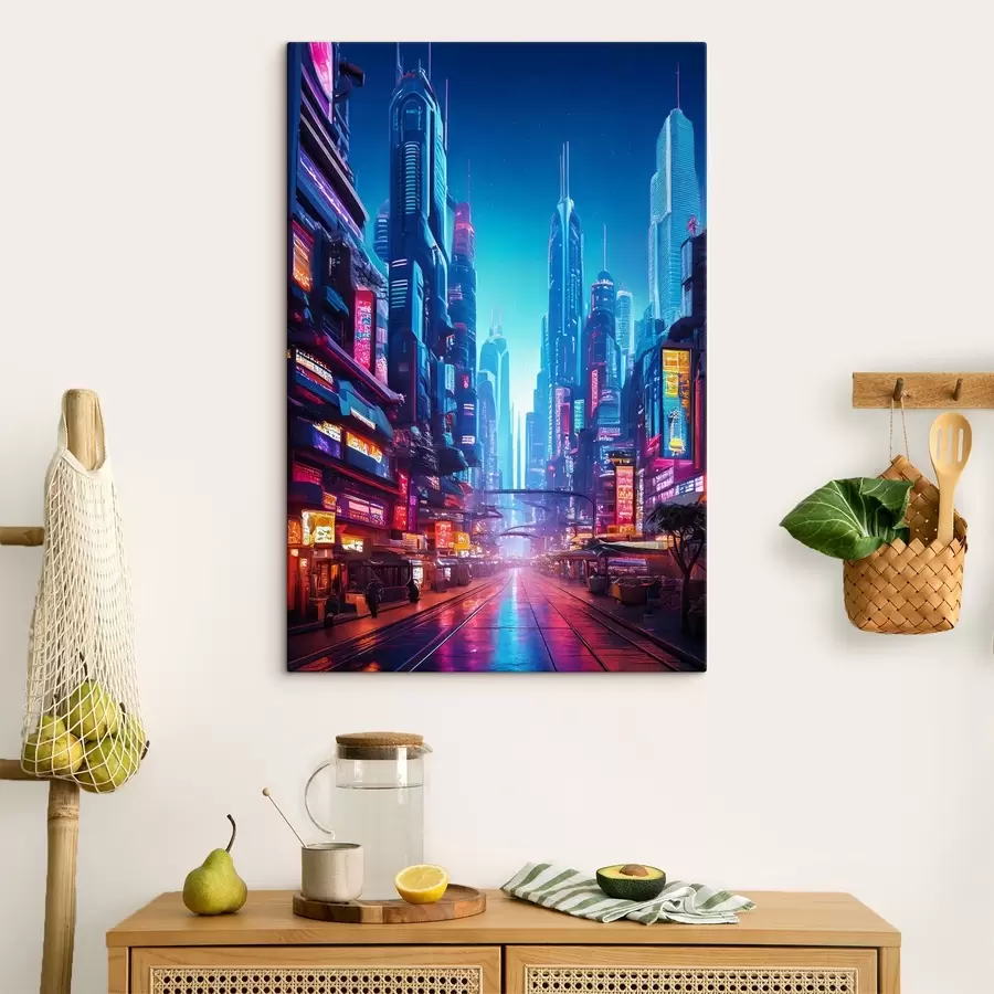  Peintures ville nocturne futuriste s41410