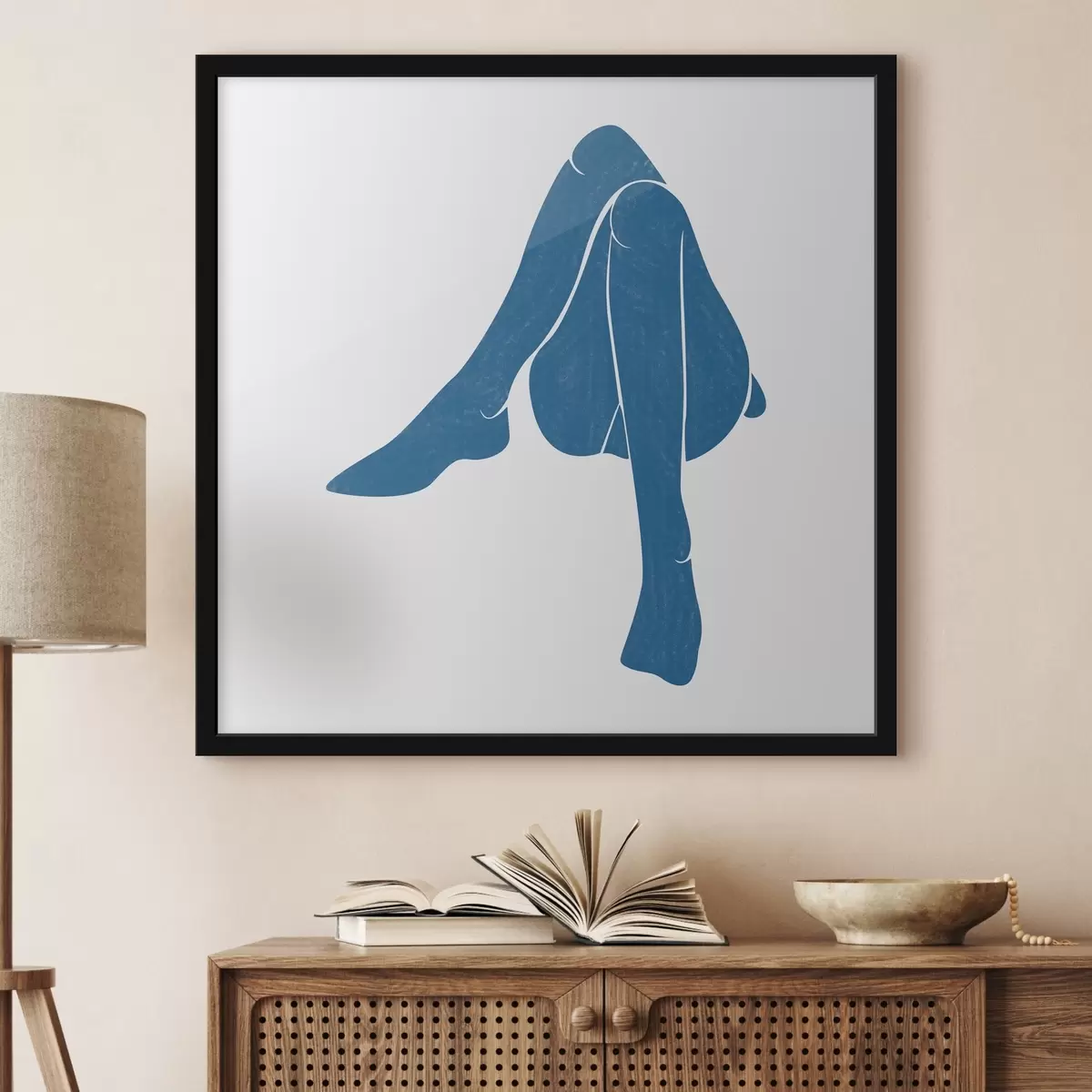 Affiche Dessin bleu des jambes d'une femme f38383
