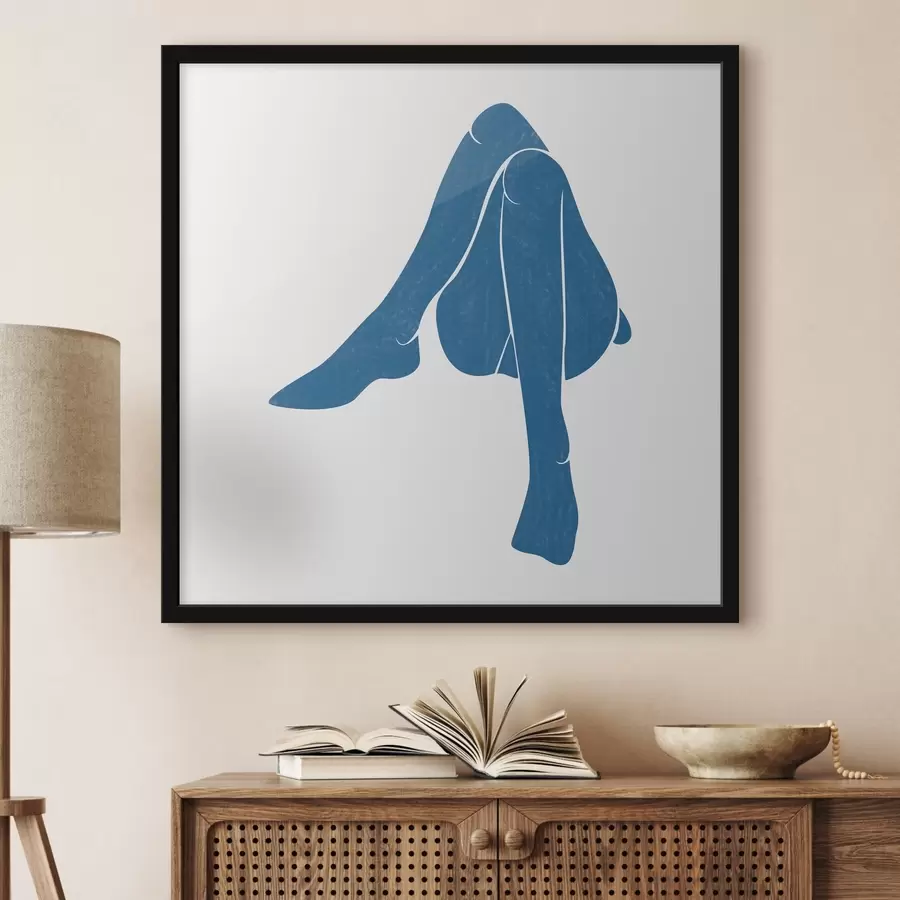 Papier peint photo Dessin bleu des jambes d'une femme f38383