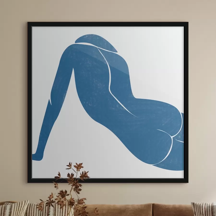 Papier peint photo Dessin bleu d'une femme f38386