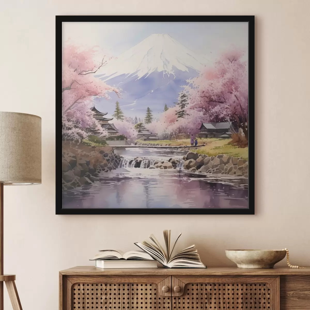 Affiche Fleurs près d'un paysage de montagne serein f38948