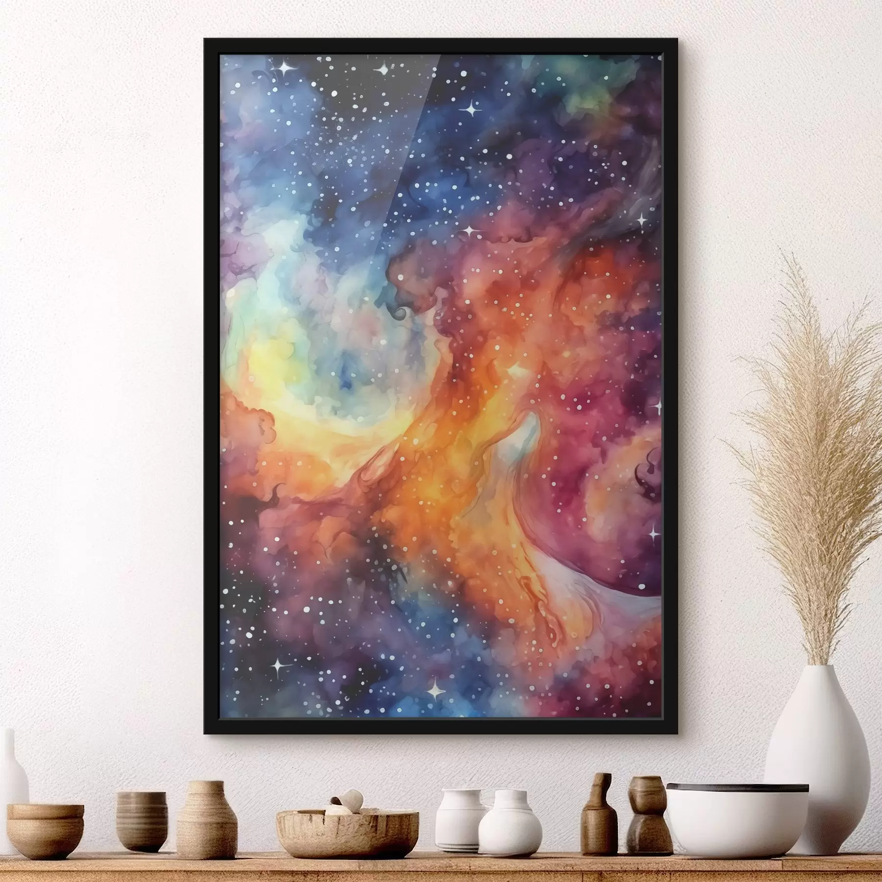 Fotobehang Kosmische dans van levendige tinten f39019