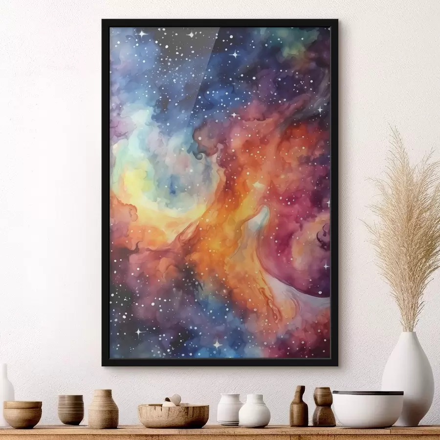 Fotobehang Kosmische dans van levendige tinten f39019