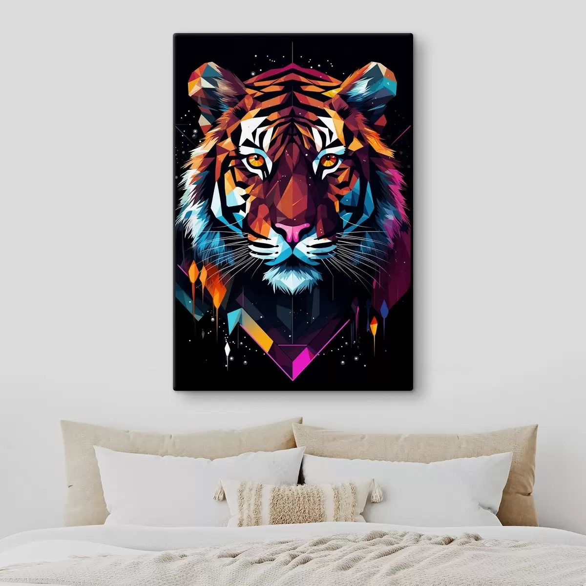  Peintures Un tigre coloré aux moustaches blanches s36666