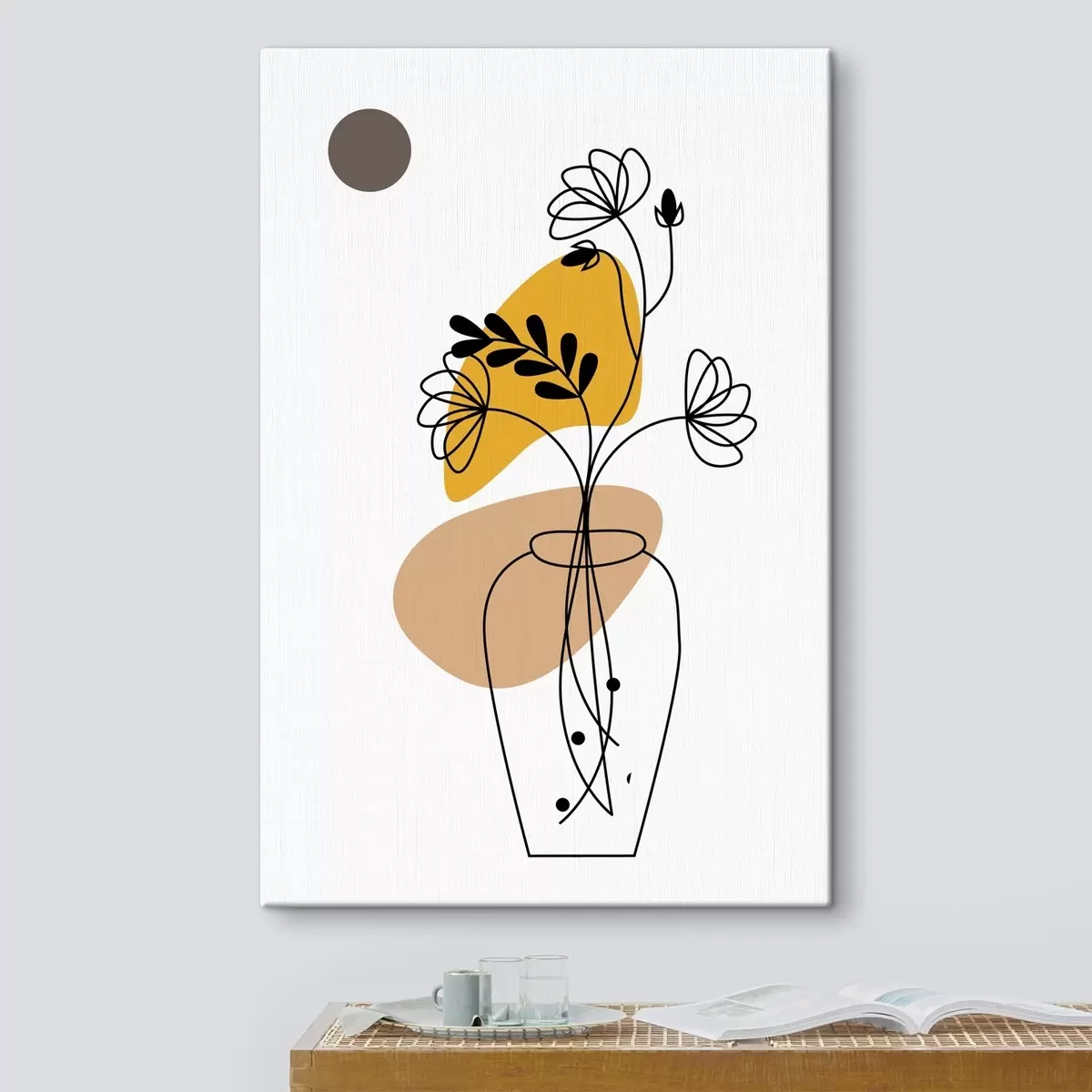  Peintures Dessin d'une fleur dans un vase s36779