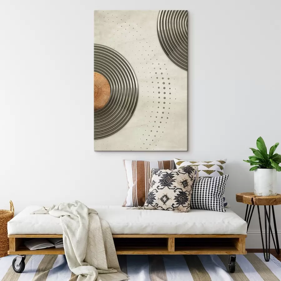  Peintures Un anneau métallique circulaire avec un cercle brun s37032