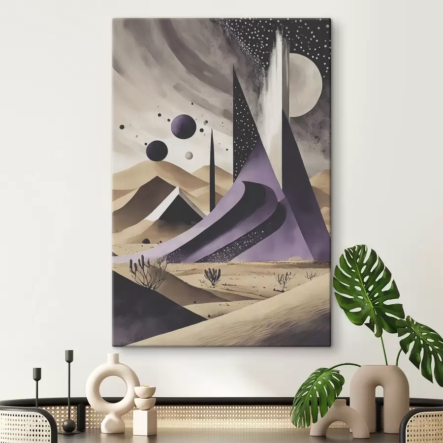  Peintures Un paysage désertique violet et blanc s37359