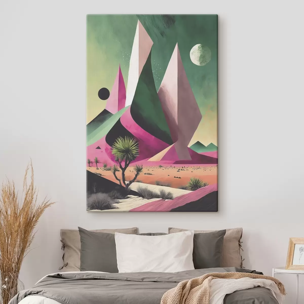  Peintures Un paysage désertique avec des arbres et des montagnes s37360