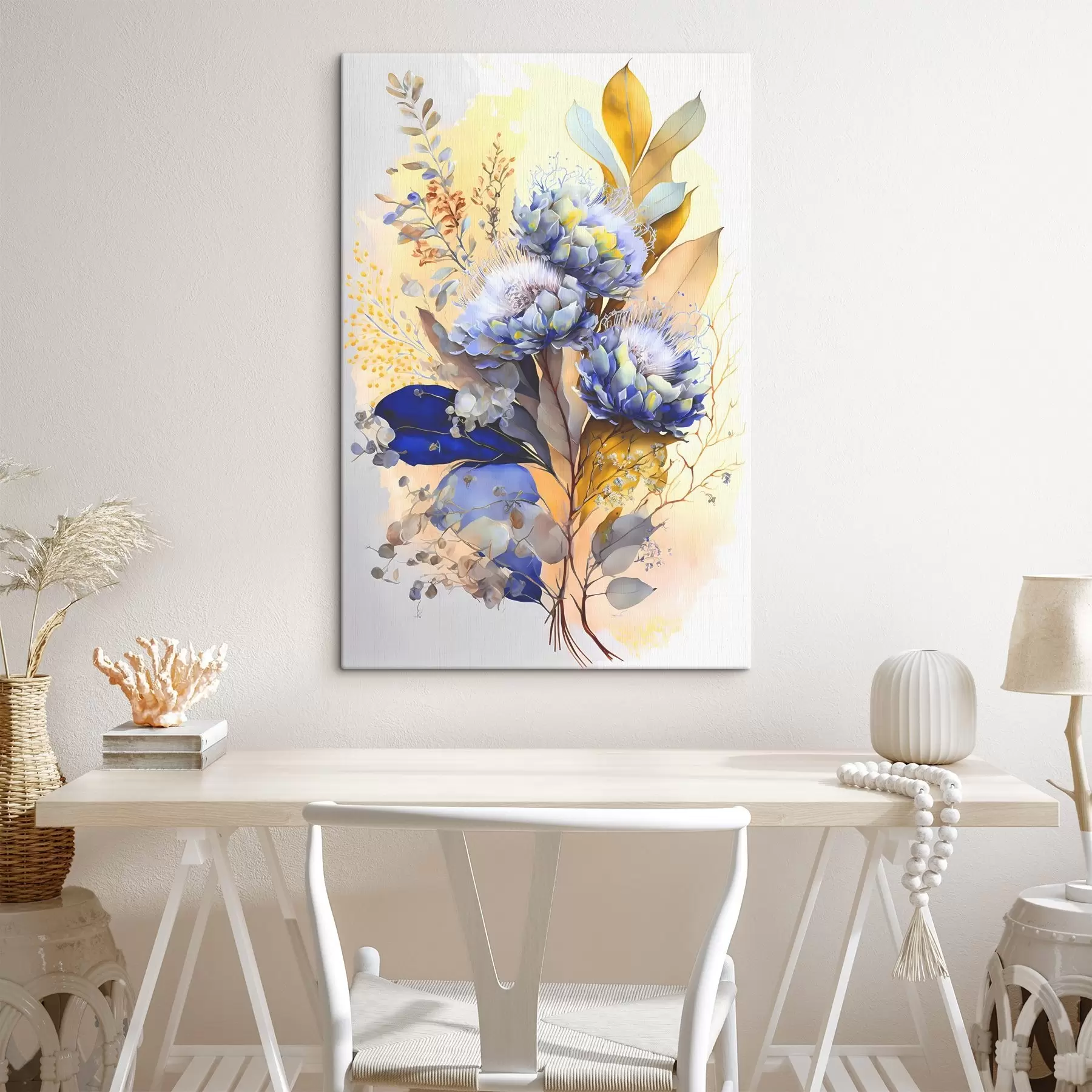 Papier peint photo Une peinture de fleurs et de feuilles s37550