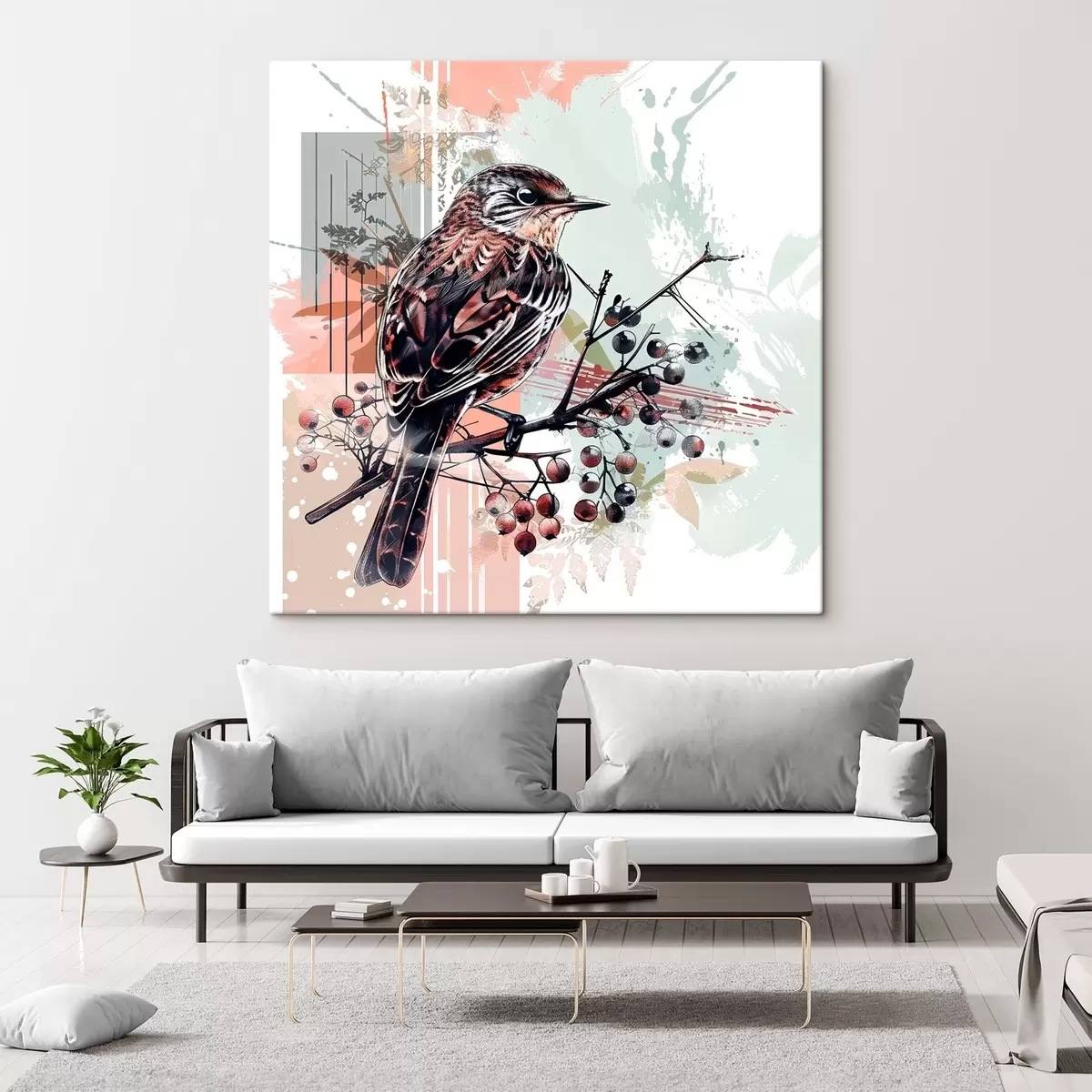  Peintures Un oiseau sur une branche s38273