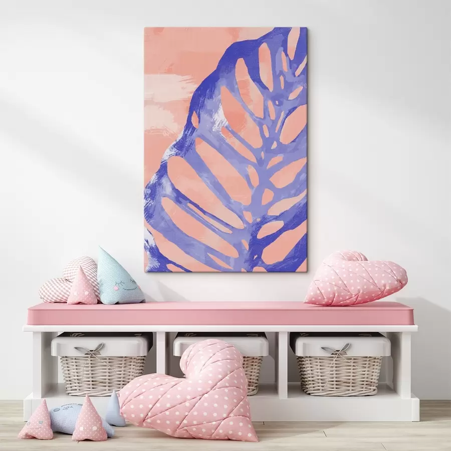  Peintures Une feuille bleue et violette s38284