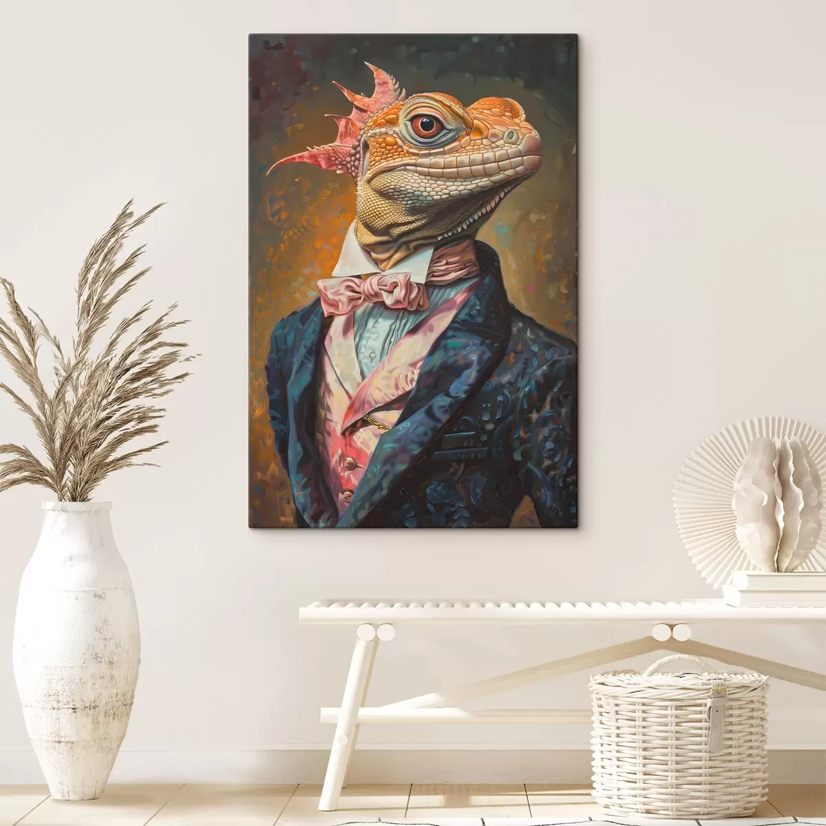  Peintures Un lézard en costume s38374