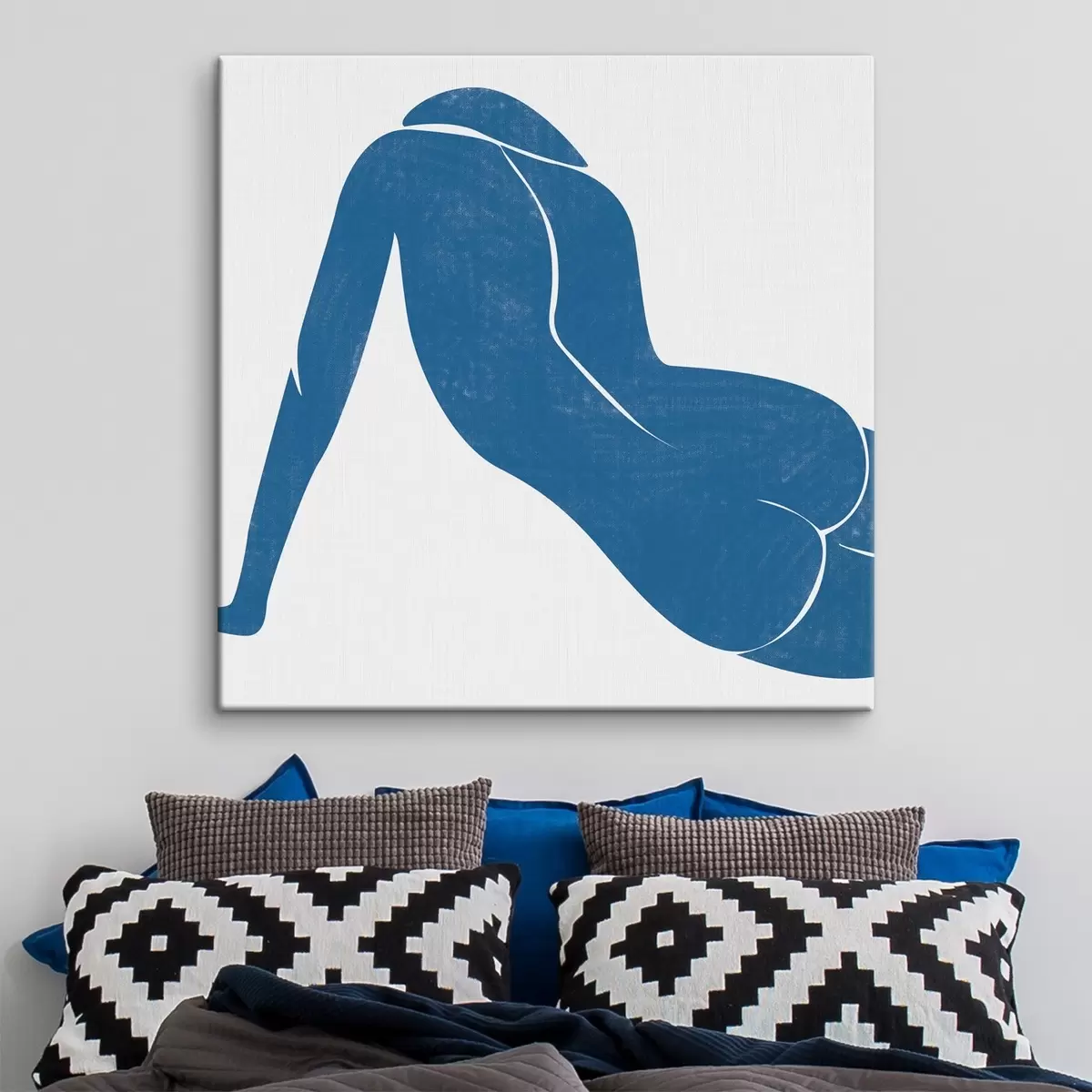  Peintures Dessin bleu d'une femme s38386