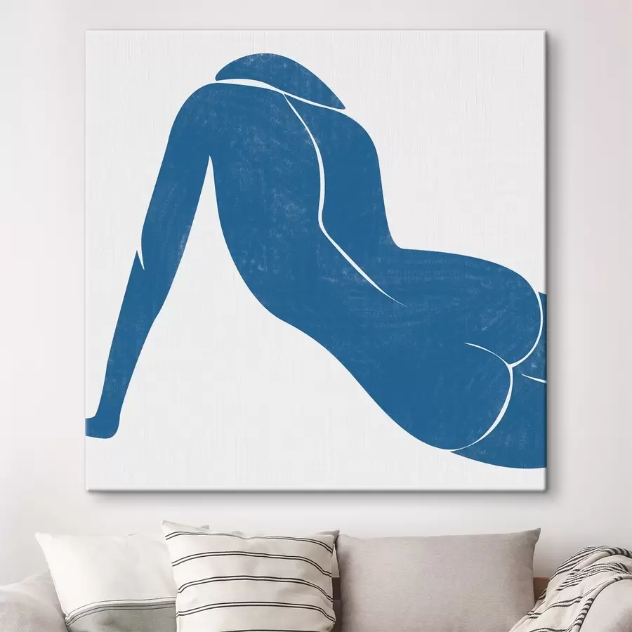  Peintures Dessin bleu d'une femme s38386