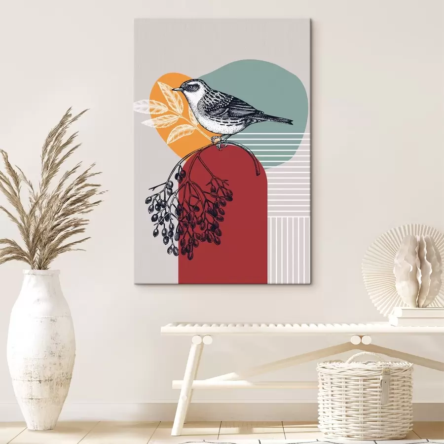 Fotobehang Een vogel op een tak s38443