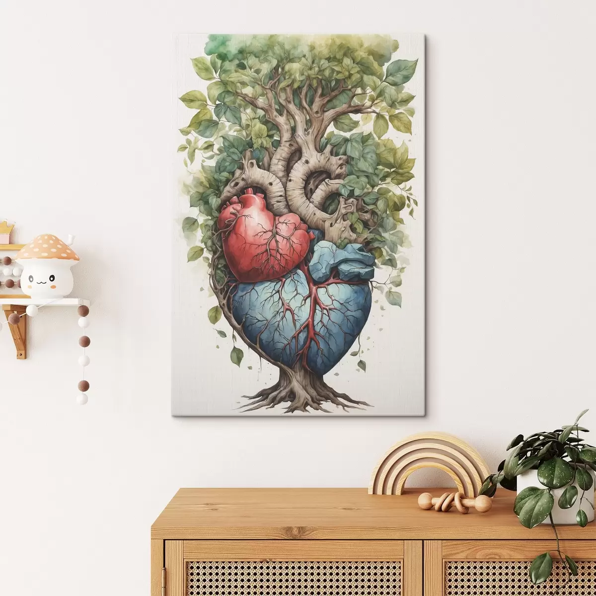  Peintures Un arbre avec des feuilles et un cœur s38594