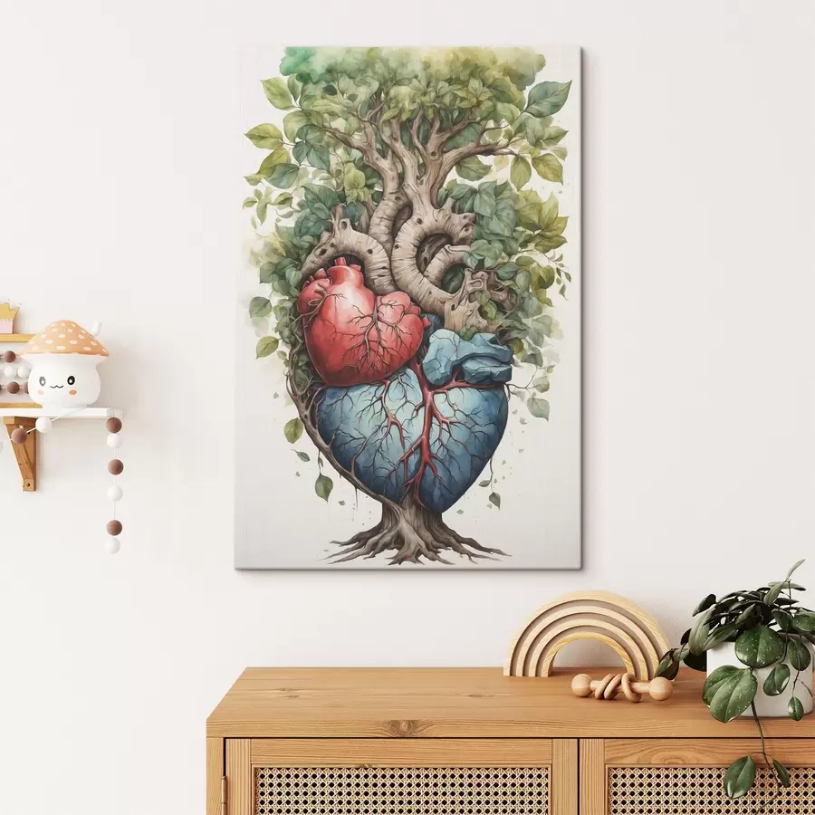  Peintures Un arbre avec des feuilles et un cœur s38594