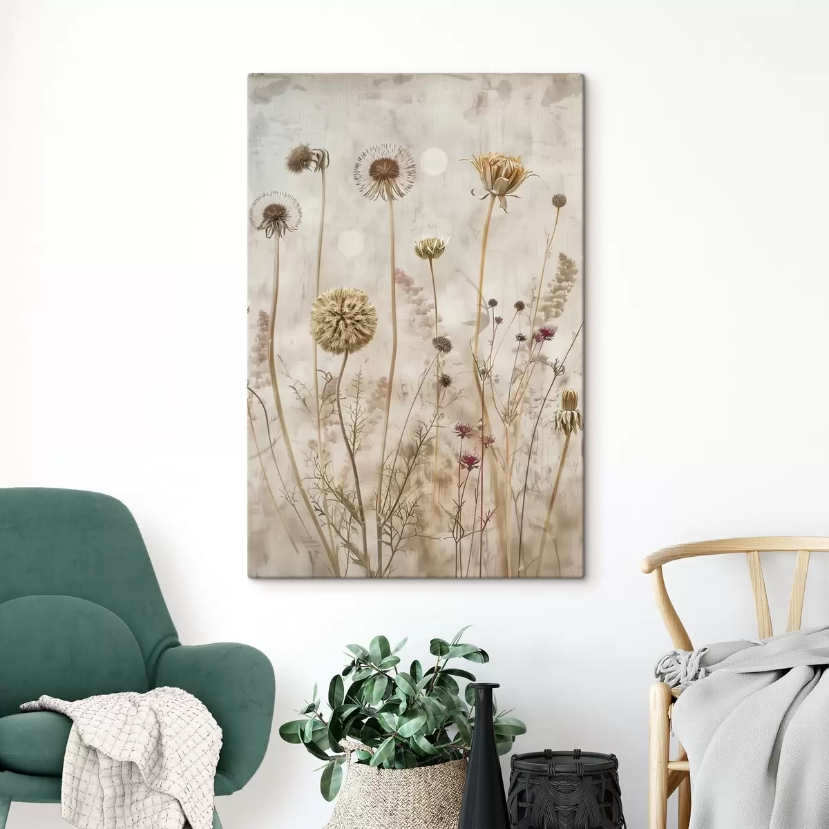  Schilderijen Een groep bloemen en planten s38629