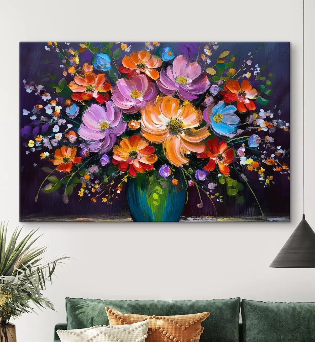  Schilderijen Schilderij van bloemen in een vaas s38660