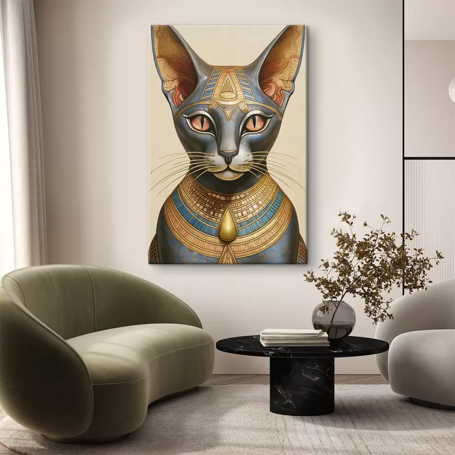  Schilderijen Majestueuze Egyptische kat in ceremonieel kostuum s38724