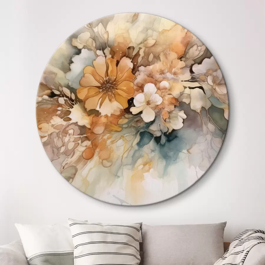  Schilderijen Oranje aquarel bloemen r34202