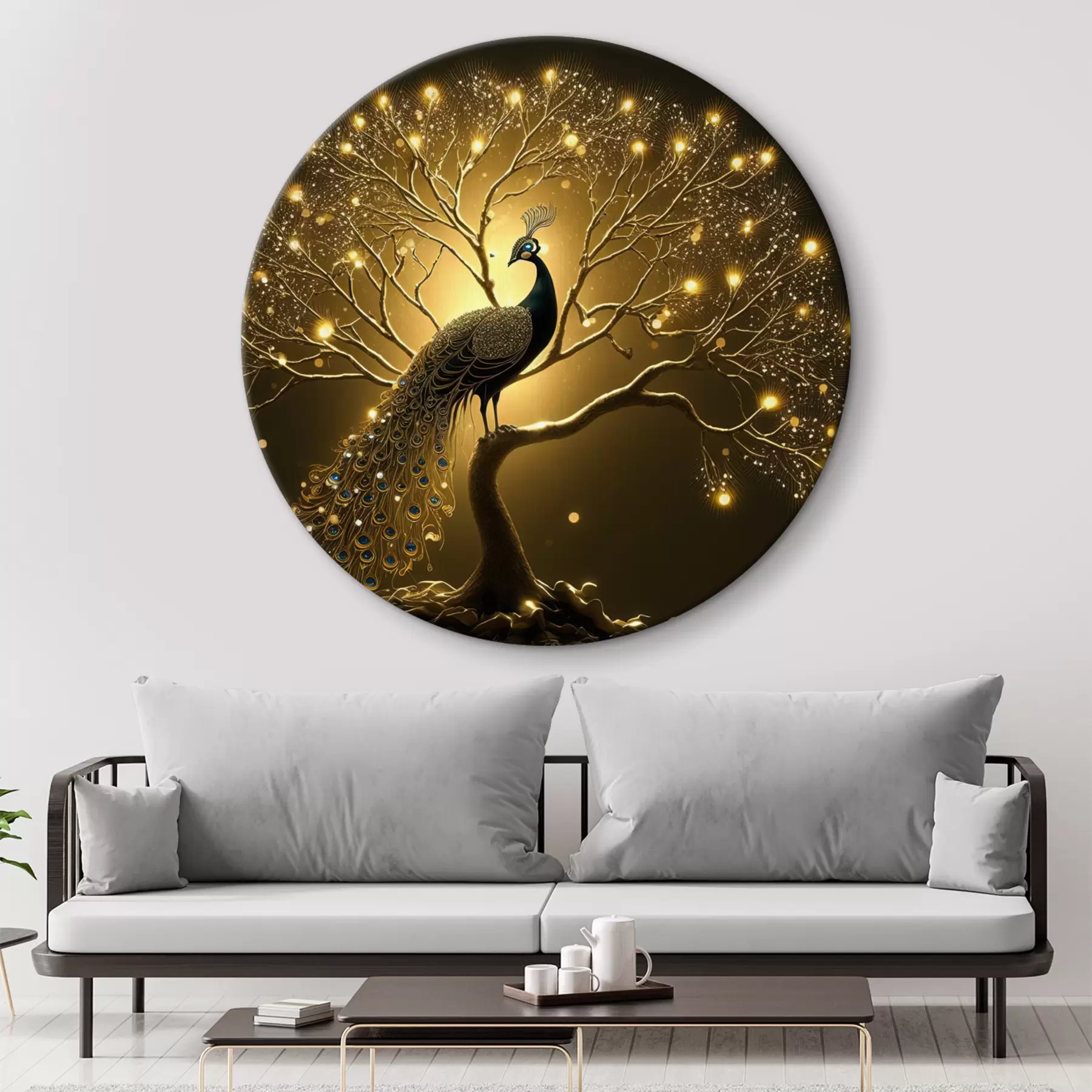  Schilderijen Pauw op een bloeiende boom r34876