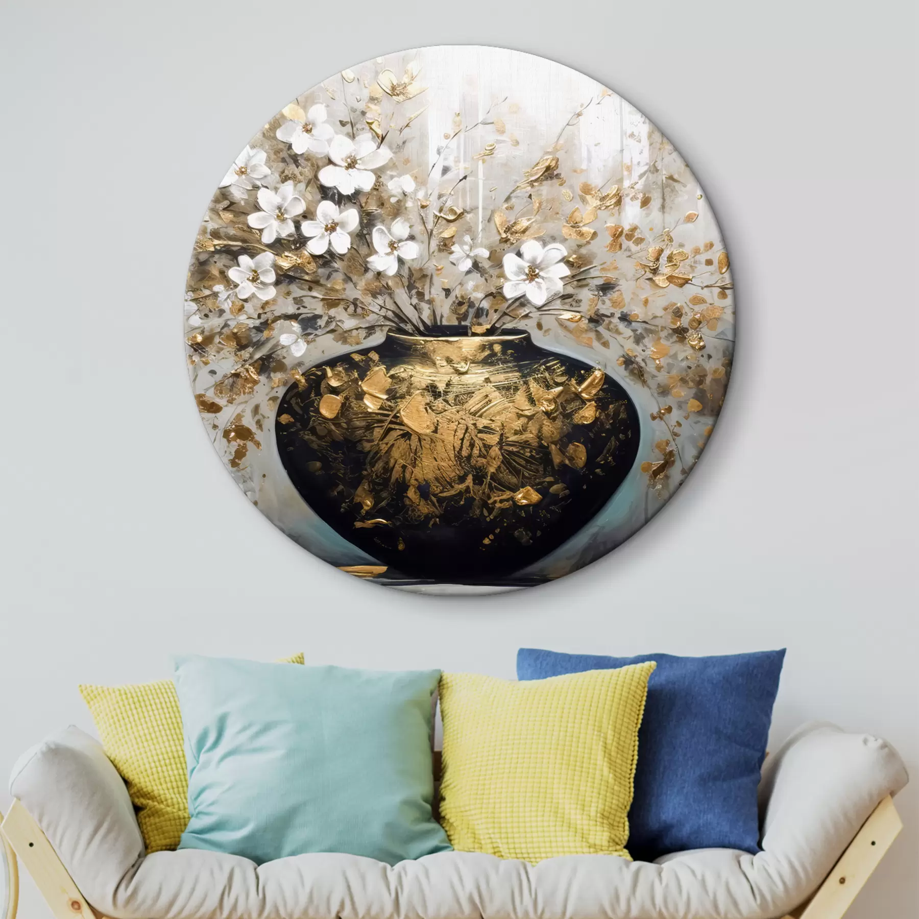  Schilderijen Grote vaas met kleine wilde bloemen r35377