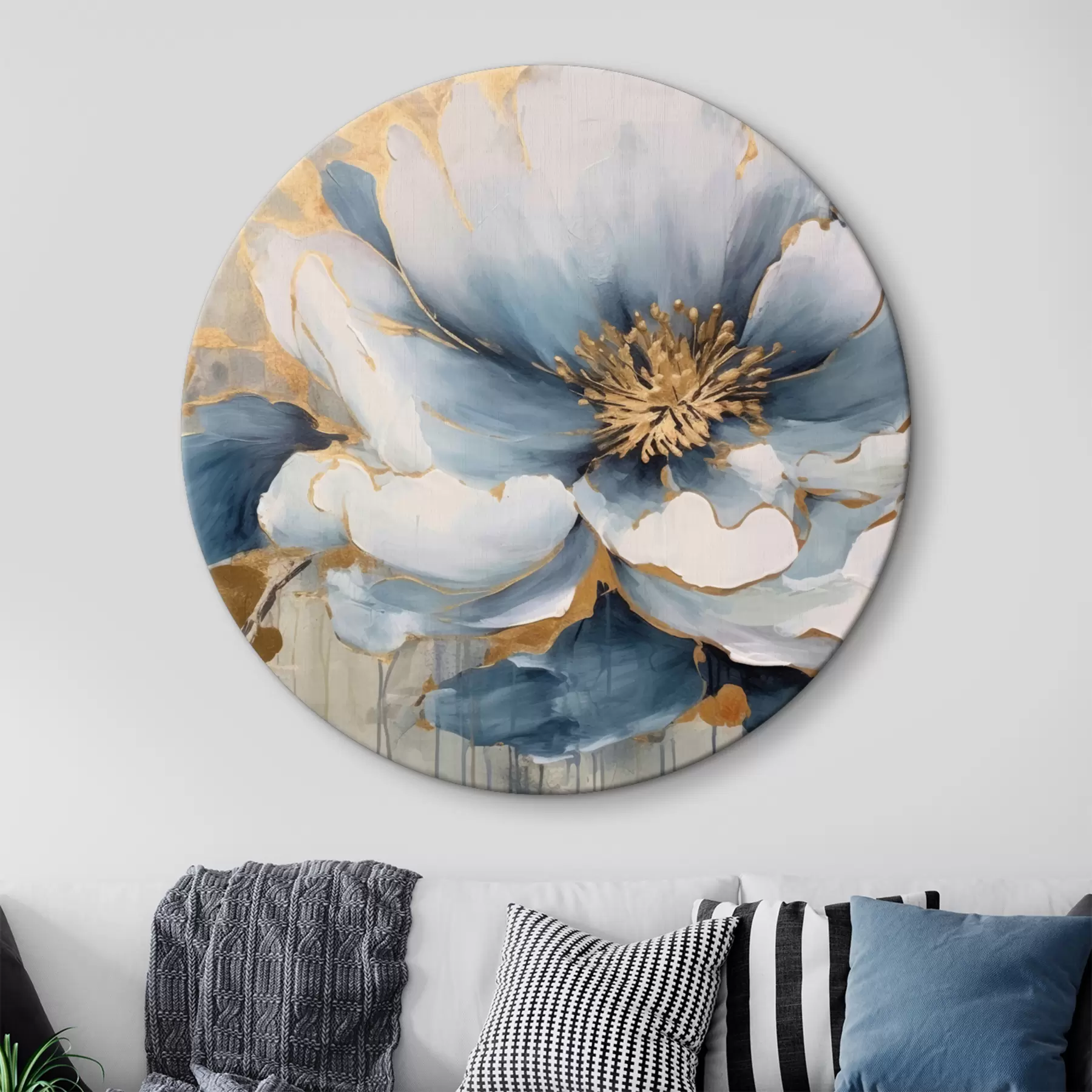  Schilderijen Grote delicate blauwe bloem r35382