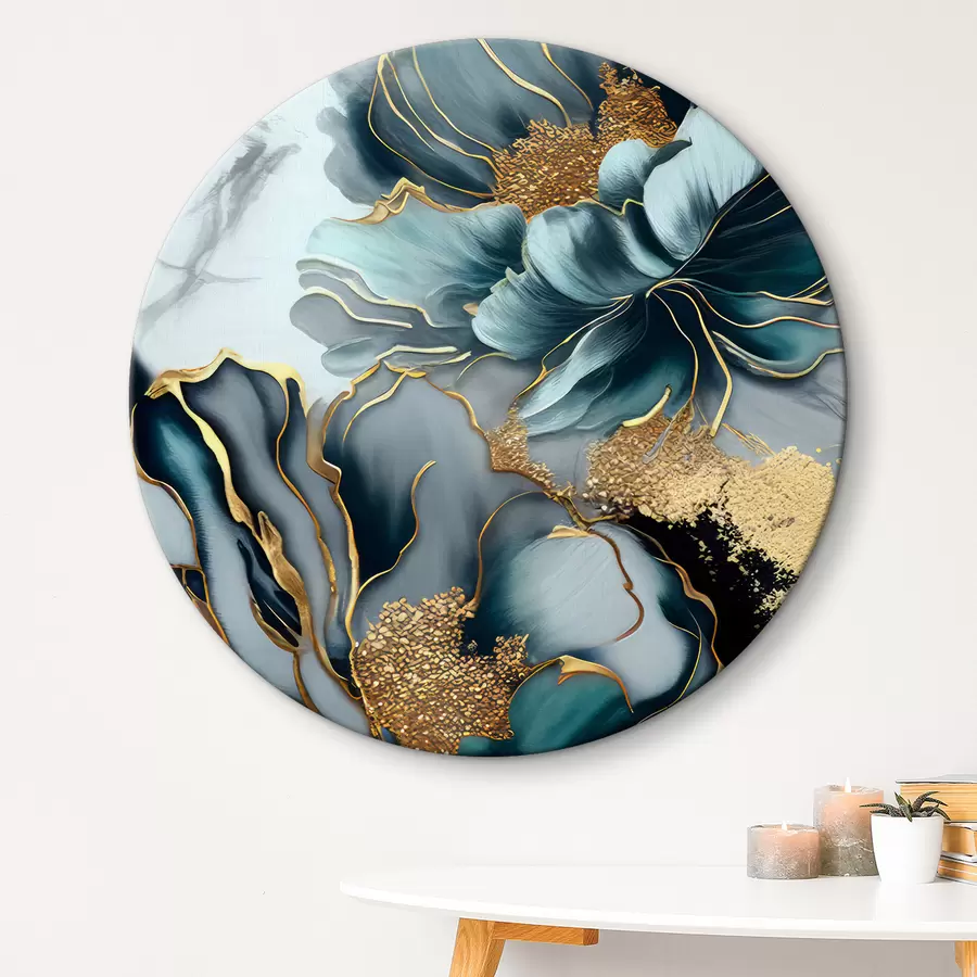  Peintures Vert, azur et botanique r35447