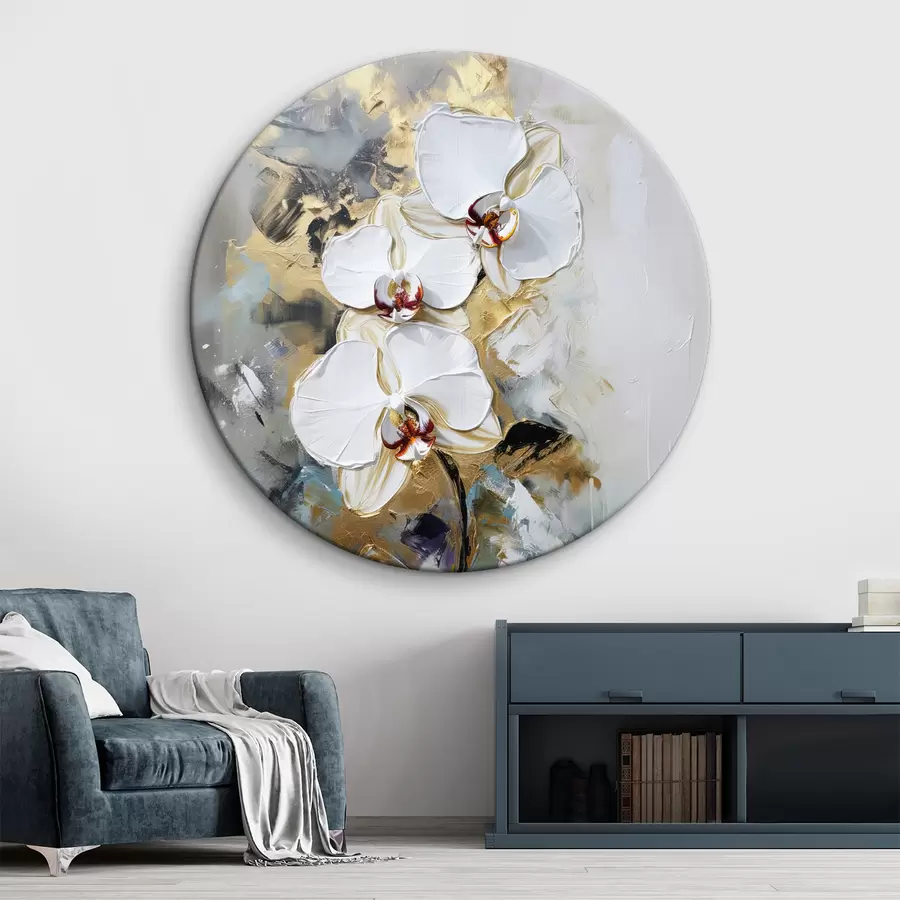  Peintures Symphonie d'orchidées avec coups de pinceau abstraits r35904