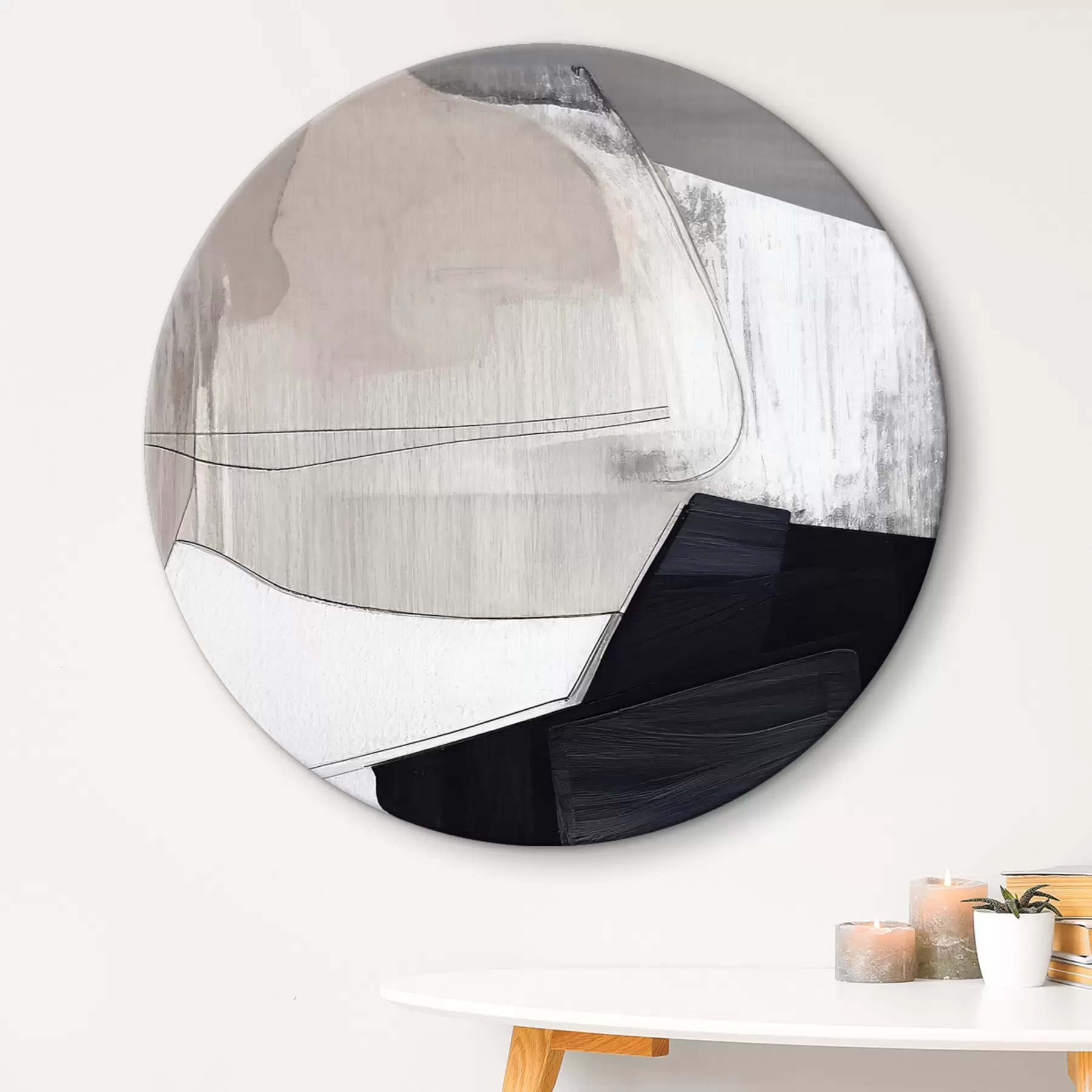  Schilderijen Abstracte kunst in zwart-wit tinten r36039