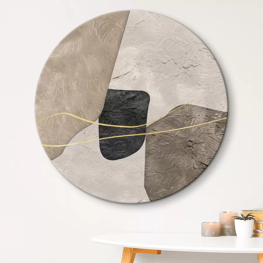  Schilderijen Abstracte kunst in beige tinten r36154