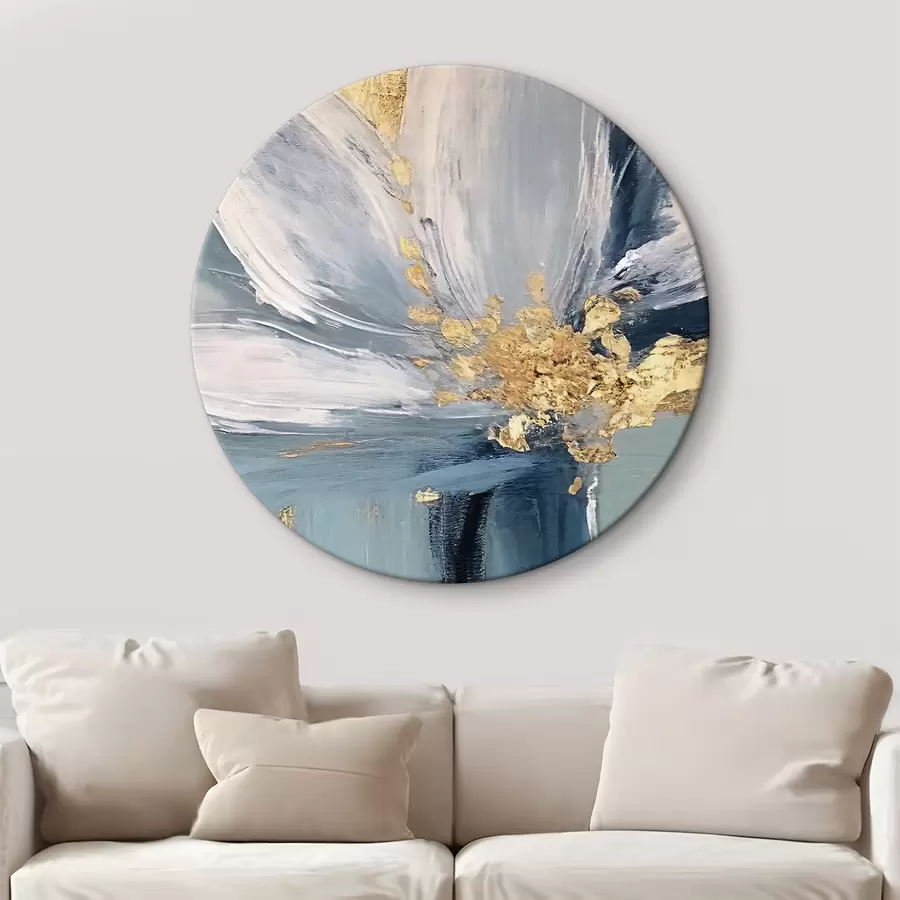  Peintures Grande fleur bleue avec noyau jaune r36165