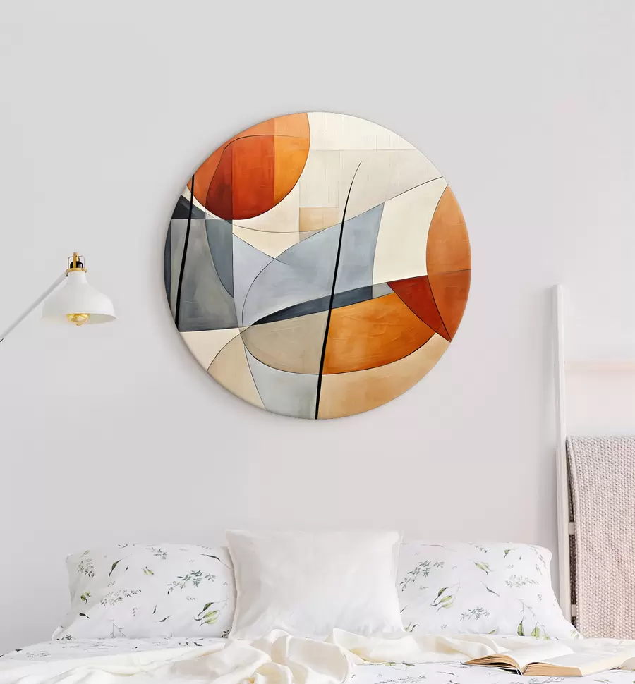  Schilderijen Geometrische abstractie in oranje tinten r37285