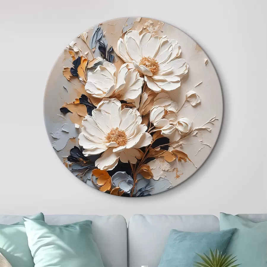  Peintures Fleurs blanches à l'huile r37327