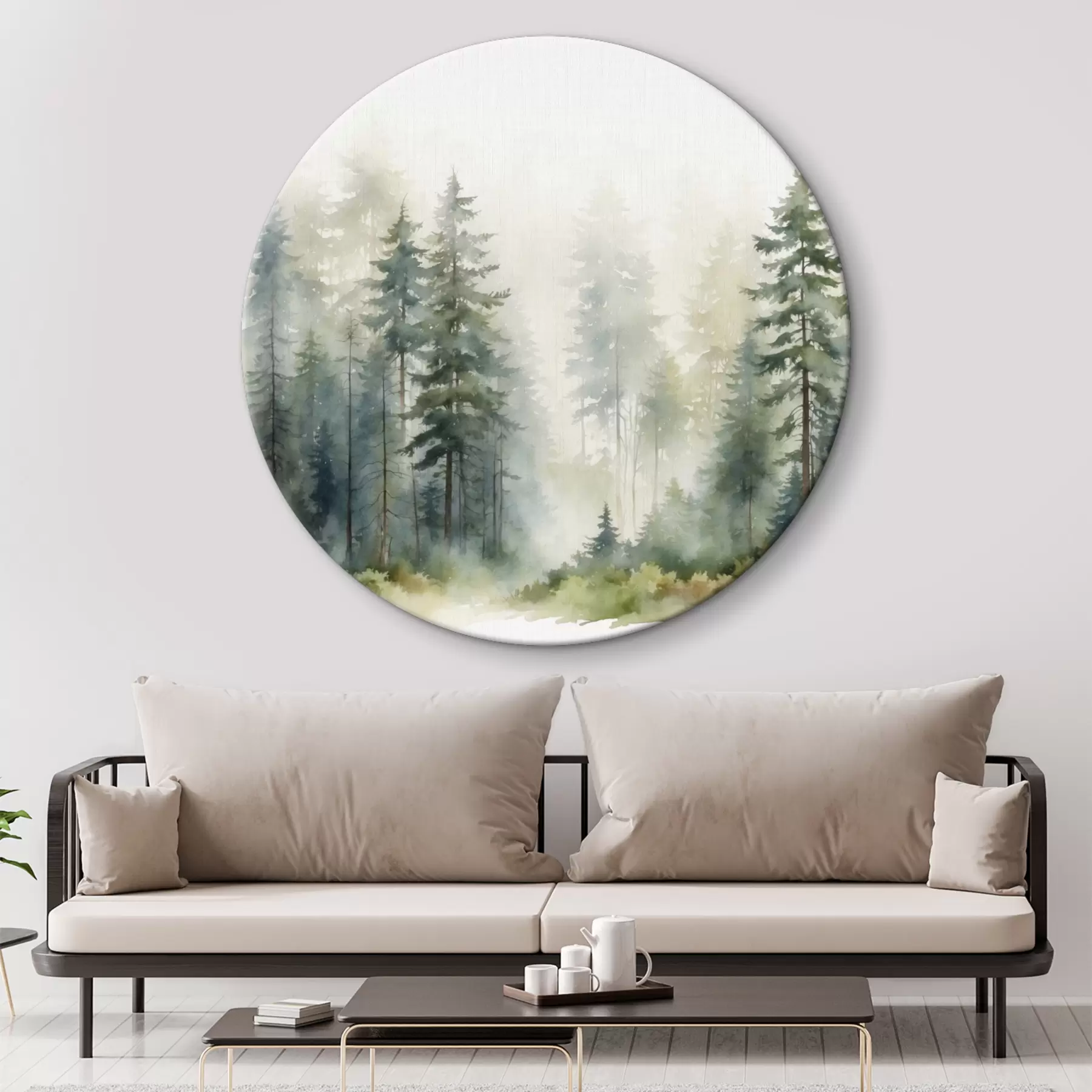  Schilderijen Naaldbos in de mist r37337