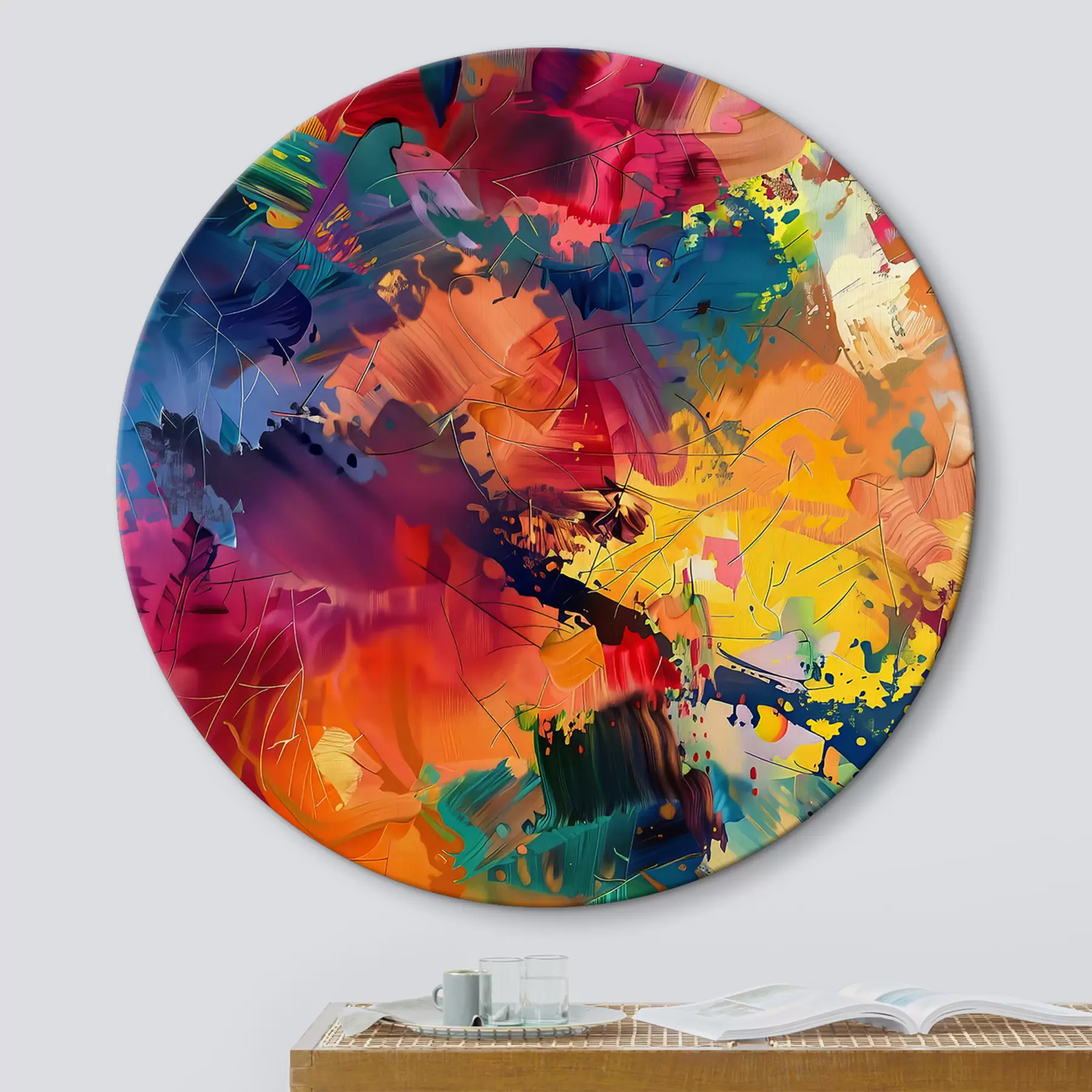  Schilderijen Heldere abstractie van een verfexplosie r38619