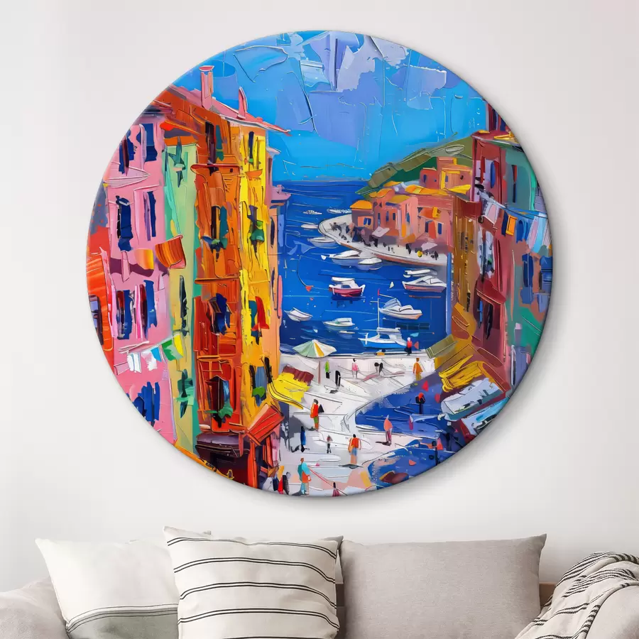  Schilderijen Frans dorp in de schemering: een impressie in de stijl van Van Gogh r39627