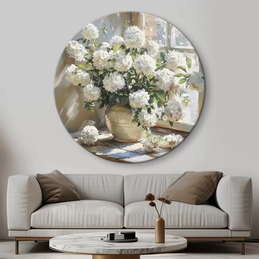  Peintures Un beau bouquet est posé sur le rebord de la fenêtre r39779