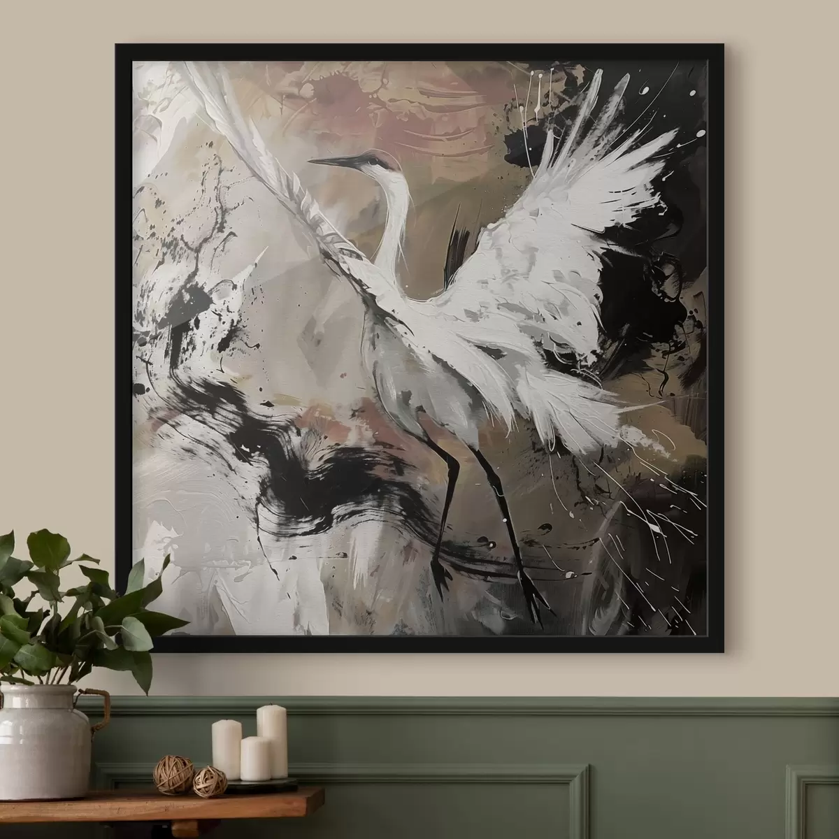 Poster Japanse kraanvogel f41397