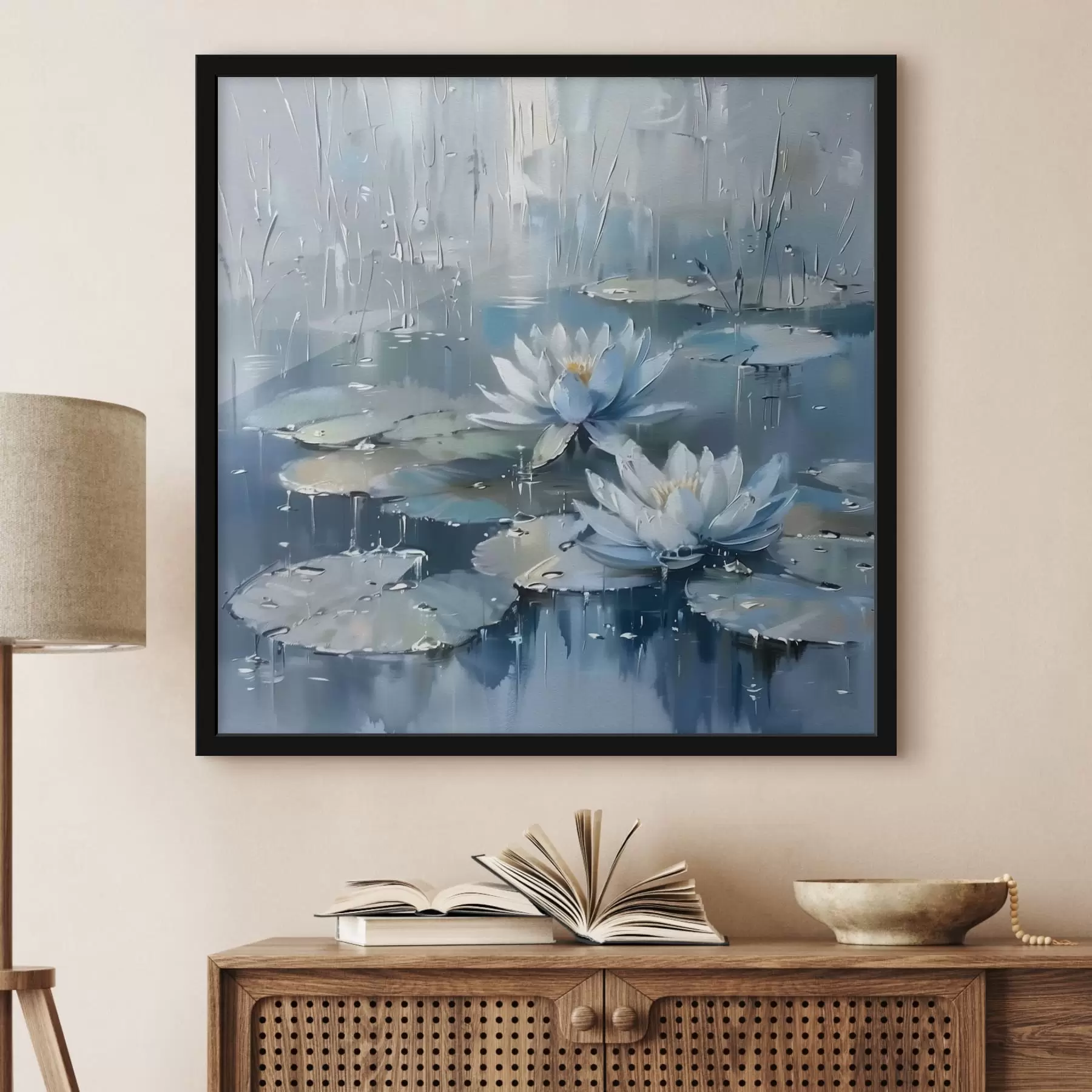 Fotobehang Stijlvolle waterlelies f41399