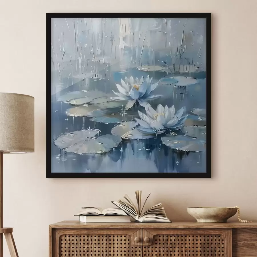 Fotobehang Stijlvolle waterlelies f41399