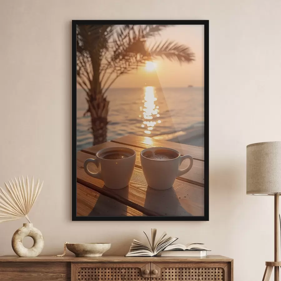 Papier peint photo Café au bord de la mer f41431