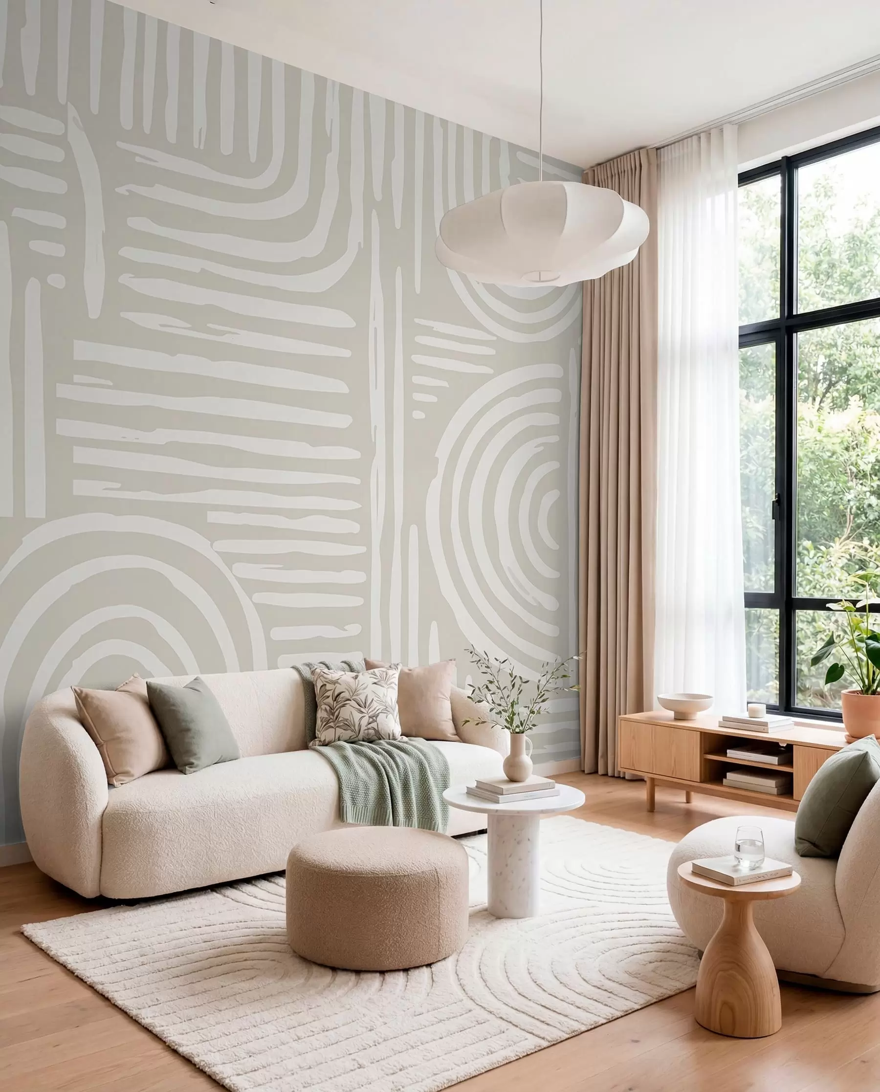 Fotobehang Boho-ontwerp in zachte kleuren w01919