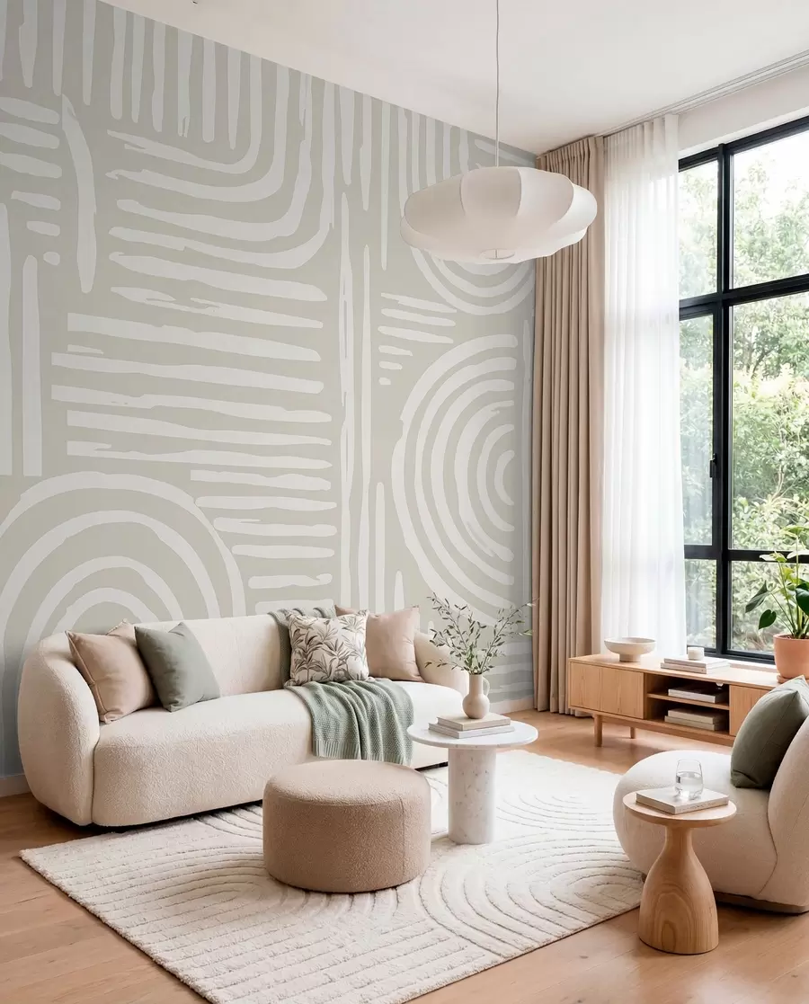 Fotobehang Boho-ontwerp in zachte kleuren w01919