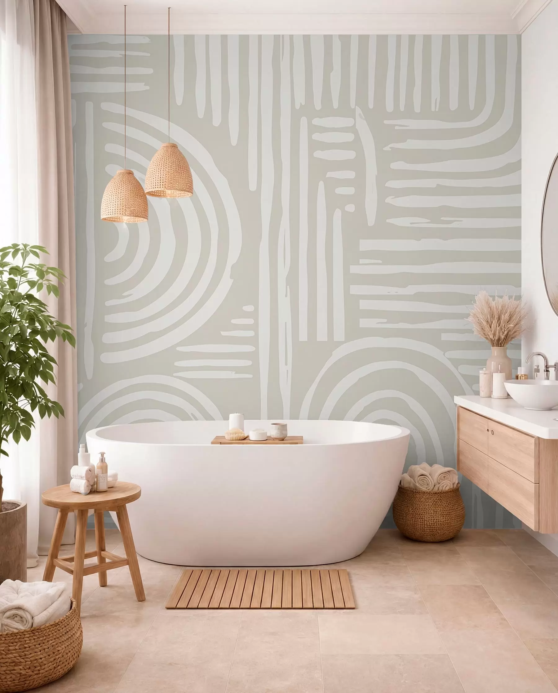 Fotobehang Boho-ontwerp in zachte kleuren w01919