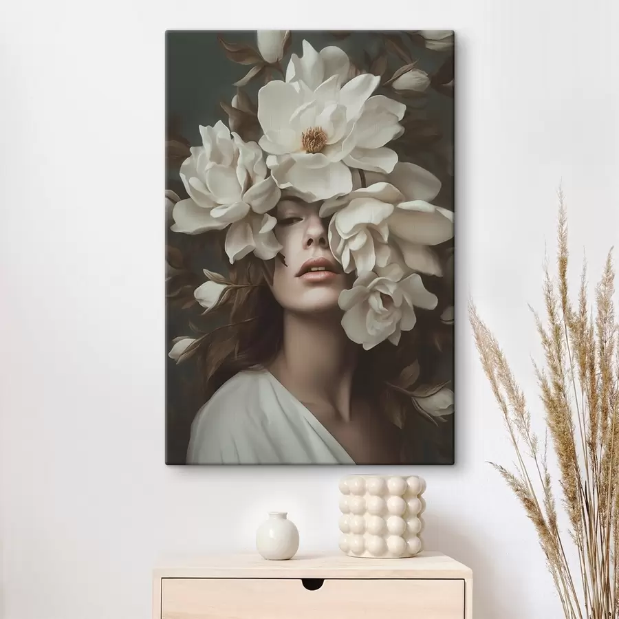  Peintures Fille avec des fleurs s41194