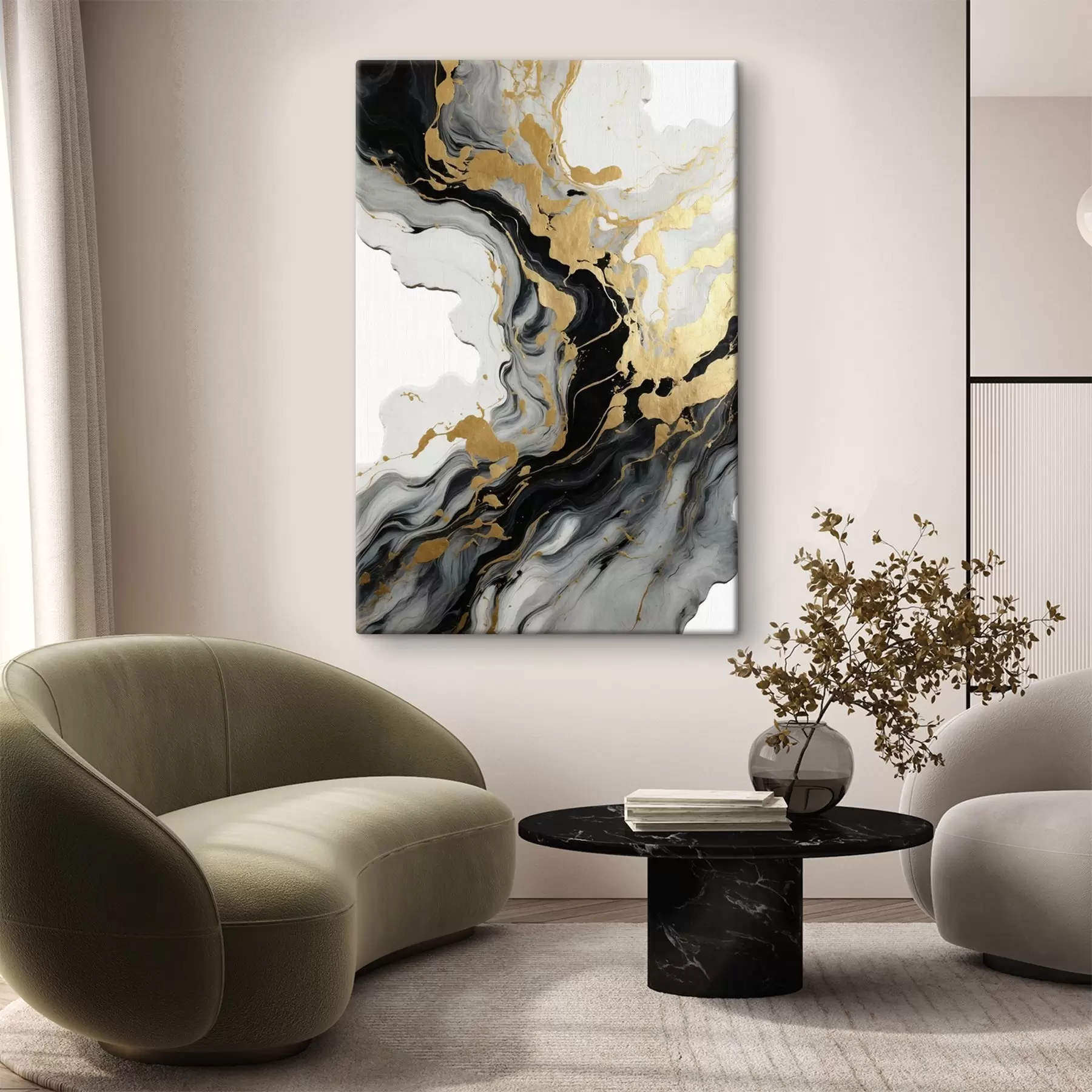 Papier peint photo Peinture abstraite à l'aquarelle avec des peintures noires et jaunes s41290